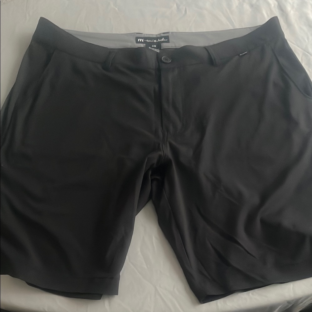 Travis Mathew Black Flat Front Shorts